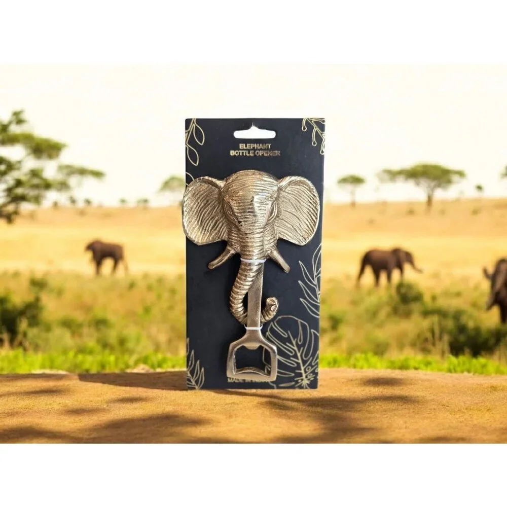 New Safari Gold Retro Bottle Opener Beer Soda Wine Cork Cap Dog Head Elephant
